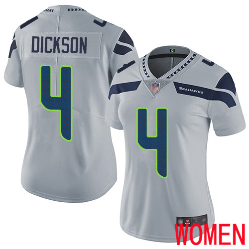 Seattle Seahawks Limited Grey Women Michael Dickson Alternate Jersey NFL Football #4 Vapor Untouchable->women nfl jersey->Women Jersey